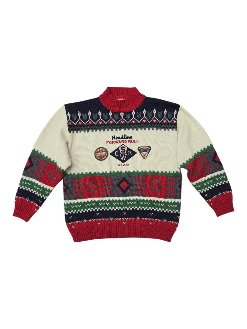 Vtg 80s Ciao Sportswear Sweater Size M Made in Italy Wool Blend Paninaro Unisex